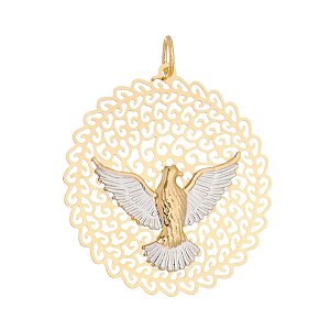 PINGENTE ESPÍRITO SANTO FOLHEADO A OURO 18K