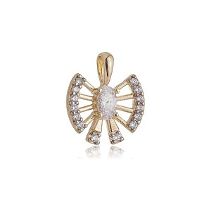 PINGENTE COM ZIRCÔNIAS FOLHEADO A OURO 18K