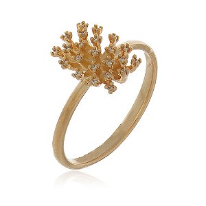 ANEL CHUVEIRO CRAVEJADO COM ZIRCÔNIAS FOLHEADO A OURO 18K