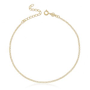 TORNOZELEIRA FOLHEADA A OURO 18K 24cm