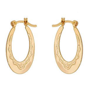 ARGOLA TRABALHADA FOLHEADA A OURO 18K