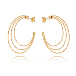 ARGOLA 3 FIOS FOLHEADA A OURO 18K