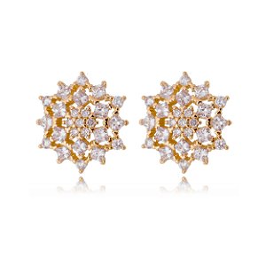 BRINCO CRAVEJADO COM ZIRCÔNIAS FOLHEADO A OURO 18K