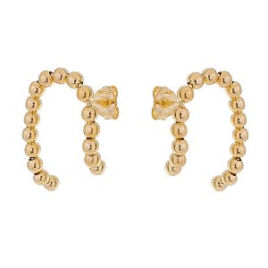 BRINCO BOLAS FOLHEADO A OURO 18K