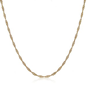 CORRENTE SINGAPURA FOLHEADA A OURO 18K 50cm