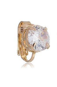 BRINCO DE PRESSÃO COM ZIRCÔNIA FOLHEADO A OURO 18K - UNIDADE