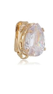BRINCO GOTA DE PRESSÃO COM ZIRCÔNIA FOLHEADO A OURO 18K - UNIDADE