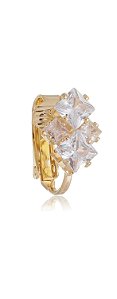 BRINCO DE PRESSÃO COM ZIRCÔNIA FOLHEADO A OURO 18K - UNIDADE