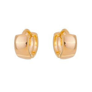 Argola larga lisa folheada a ouro 18k