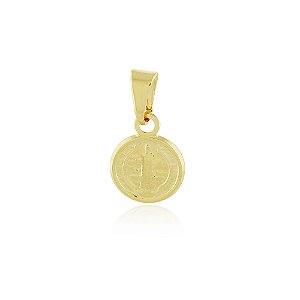 Pingente São Bento folheado a ouro 18k