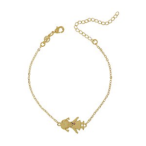 Pulseira menina com zircônia folheada a ouro 18k