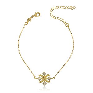 Pulseira com zircônias folheada a ouro 18k