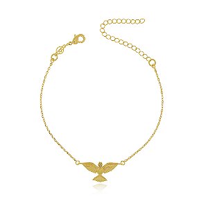 Pulseira Espírito Santo com zircônia folheada a ouro 18k