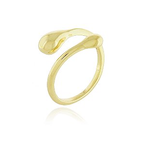 Anel regulável liso folheado a ouro 18k