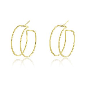 Argola dupla folheada a ouro 18k