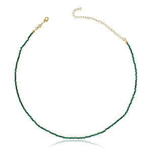 Gargantilha fio de bolinhas folheado a ouro 18k