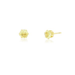 Brinco ponto de luz zircônia folheado a ouro 18k