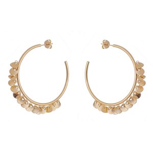 ARGOLA FOLHEADA A OURO 18K COM CHAPINHAS PENDURADAS