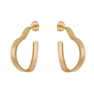 ARGOLA CORAÇÃO FOLHEADA A OURO 18K