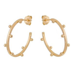 ARGOLA MENOR COM BOLINHAS FOLHEADA A OURO 18K