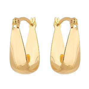 ARGOLA LISA FOLHEADA A OURO 18K