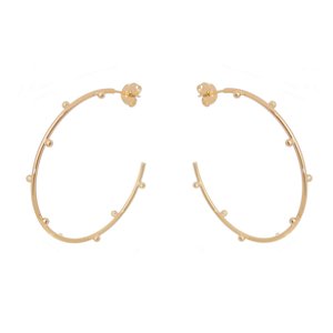 ARGOLA MAIOR COM BOLINHAS FOLHEADA A OURO 18K