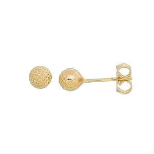BRINCO BOLA PONTILHADO FOLHEADO A OURO 18K