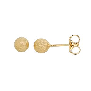 BRINCO BOLA FOSCO FOLHEADO A OURO 18K