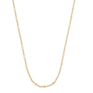 GARGANTILHA TRABALHADA FOLHEADA A OURO 18K
