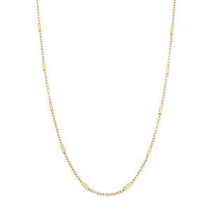 GARGANTILHA TRABALHADA FOLHEADA A OURO 18K 50CM