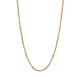 GARGANTILHA TRABALHADA FOLHEADA A OURO 18K 40CM