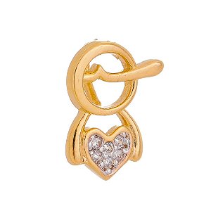 PINGENTE FOLHEADO A OURO 18K MENINO COM ZIRCONIA