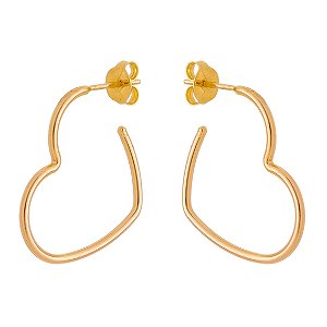 ARGOLA PEQUENA DE CORAÇÃO FOLHEADA A OURO 18K