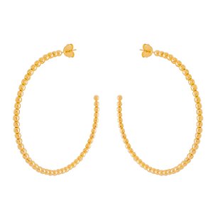 ARGOLA COM BOLAS FOLHEADA A OURO 18K