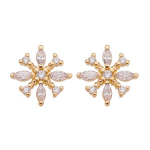 BRINCO DE ZIRCÔNIA FOLHEADO A OURO 18K