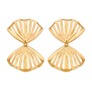 BRINCO MÉDIO TRABALHADO FOLHEADO A OURO 18K