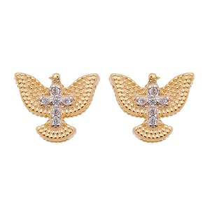 BRINCO DIVINO ESPÍRITO SANTO PEQUENO FOLHEADO A OURO 18K