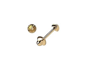 BRINCO OURO 18K MEIA BOLA DIAMANTADA 2.5MM AU29/2/40