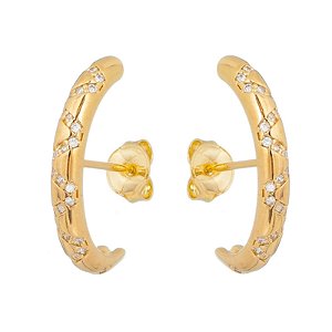 BRINCO FOLHEADO A OURO 18K CRAVEJADO COM ZIRCONIAS