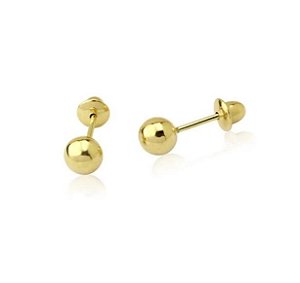 BRINCO BOLA OURO 18K 4MM AU29/2/00