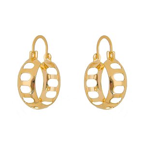 ARGOLA PEQUENA VAZADA FOLHEADA A OURO 18K