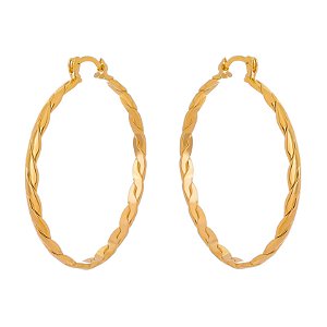 ARGOLA TRANÇADA FOLHEADA A OURO 18K