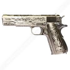 Pistola Airsoft 1911 WE GBB Pattern Silver (Floral) 6mm - Full Metal