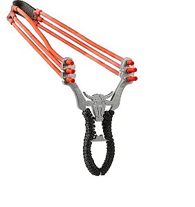 Atiradeira Estilingue de Metal Tripla Rossi