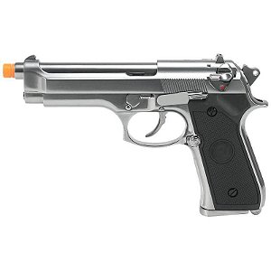Pistola Airsoft M92 WE GBB Chrome 6mm - Full Metal