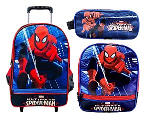 KIT MOCHILA DE CARRINHO INFANTIL SPIDER MAN