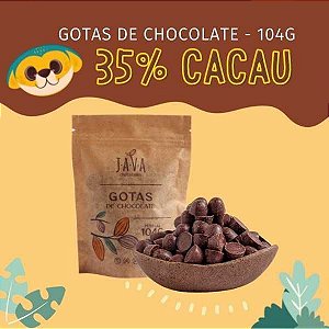 GOTAS de chocolate 35% CACAU docinho, zero leite - 104 g JUPA