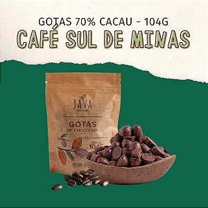 GOTAS de chocolate 63% cacau com CAFÉ - 104 g