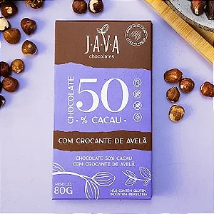 Chocolate de avelã crocante - meio amargo - 80g