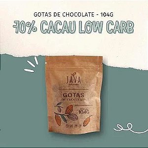GOTAS de chocolate low carb 70% CACAU com eritritol - 104 g